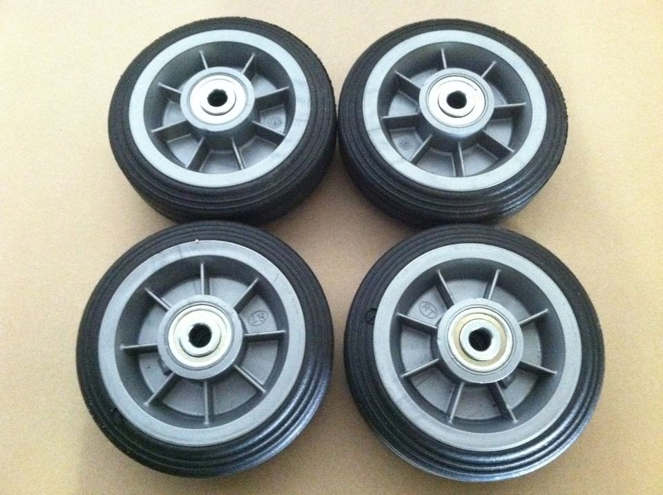 Heavy Duty Rubber on plastic Wheels   4 EA