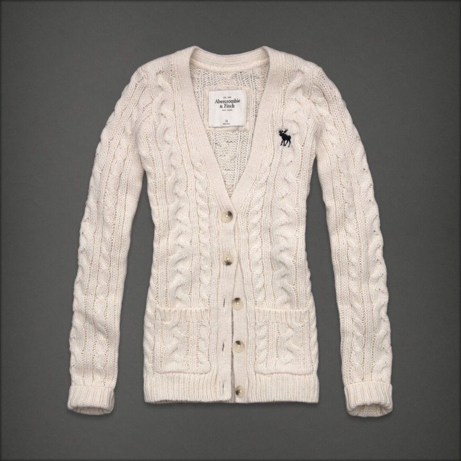 Abercrombie & Fitch Women Cream Cardigan Sweater Ashton XS NWT