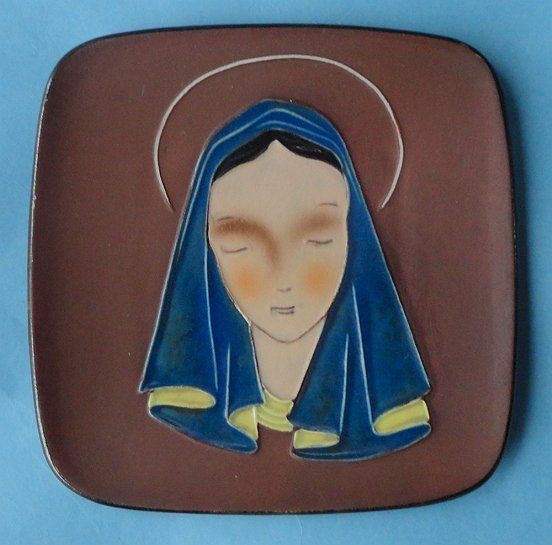 WIEN KERAMOS ART DECO ADOLF PRISCHL Nativity HOLY MADONNA Terracotta 