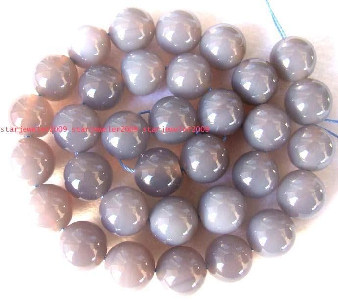 Natural Gray Agate Round gemstone Beads 15 4mm 6mm 8mm 10mm 12mm 14mm 