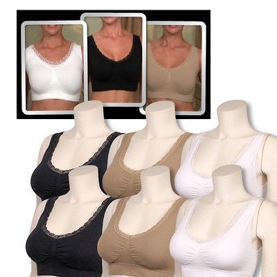 New Deluxe Padded Slim N lift Aire Bra w/ Removable Pads Pack of 6 