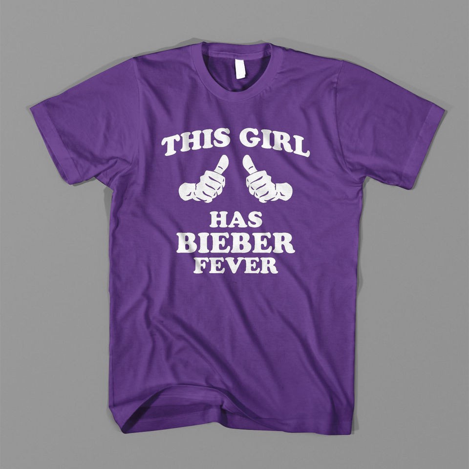 THIS GIRL HAS BIEBER FEVER JUSTIN BEIBER 2102 AMERICAN APPAREL WOMENS 