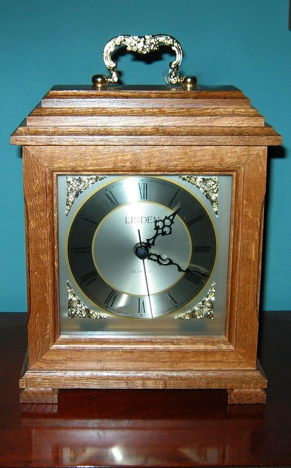 LINDEN WOODEN Shelf CLOCK Excellent Running Condition USA