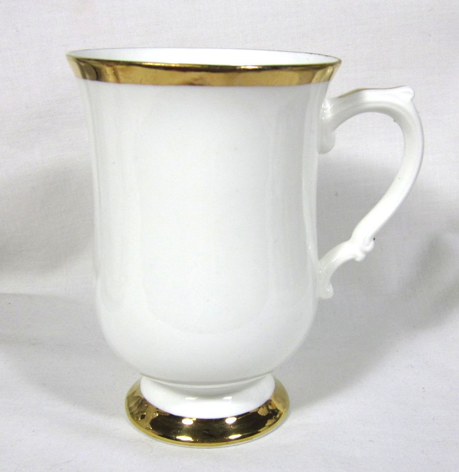 ROYAL VICTORIA FOOTED GOLD TRIM BONE CHINA MUG