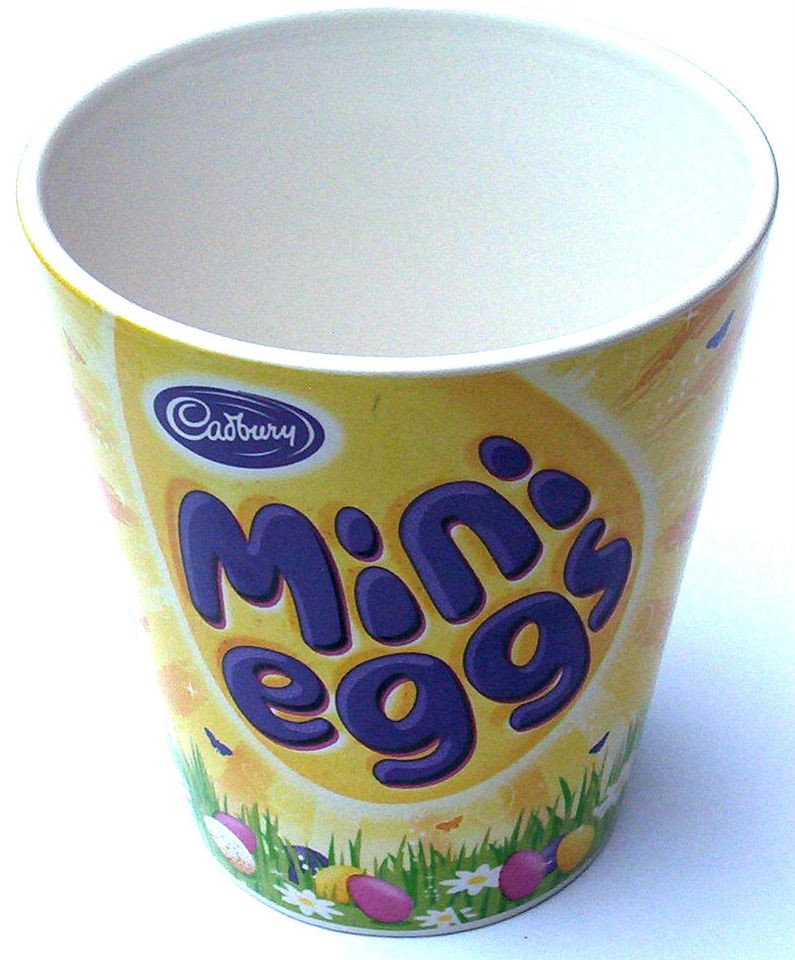 CADBURY MINI EGGS CHINA AD MUG END DECAL KITCHENALIA