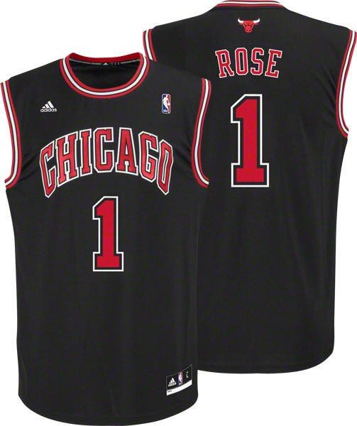   Rose Black Adidas NBA Revolution 30 Replica Chicago Bulls Youth Jersey