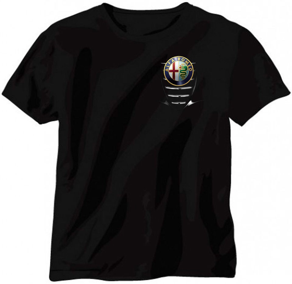 ALFA ROMEO BLACK CLASSIC T SHIRT   UNIQUE LTD EDITION DESIGN