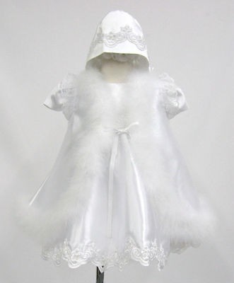   & Toddler 3 pc Christening Baptism Church Formal Dress 0 30M white