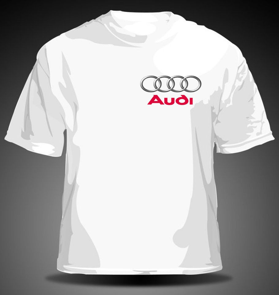 AUDI WHITE CLASSIC T SHIRT   A2, A3, A5, A6, A8, Q7 ELLEGANT DESIGN