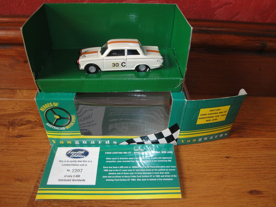 Ltd Ed 1/43 Scale Ford Lotus Cortina Mk1 GT   Armstrong 500, Bob Jane 