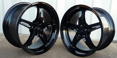 Black Deep Dish Mustang ® Cobra R Wheels 18x9 &10 inch 1994 2004, 18 