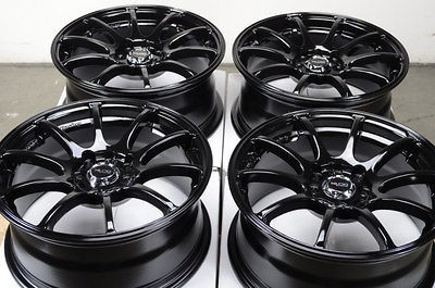 16 4x114.3 4x100 Black Rims Cobalt Miata Protege Aerio Cabrio Golf 4 