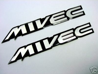 MITSUBISHI LANCER EVO X MIVEC ENGINE ALUMINUM EMBLEMS