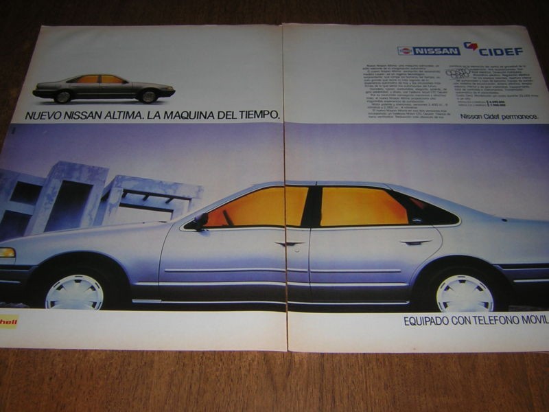 1990 NISSAN ALTIMA WITH CELL 2PG PRINT SPANISH AD