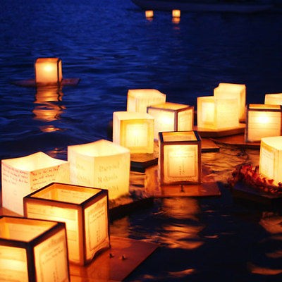   Floating Water Light Paper Candle Lotus Lanterns Chinese Wishing Lamp