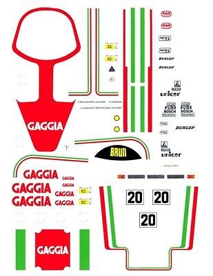 20 GAGGIA Porsche 956 962 1/24th   1/25th Scale Waterslide Decals