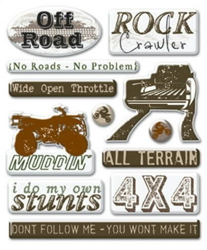 Creative Imaginations Off Road Mini Epoxy ATV 4x4 Truck Scrapbook 