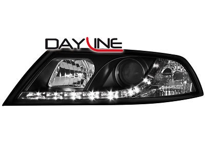 Skoda Octavia II 1Z DRL LED Headlights Dayline black 2