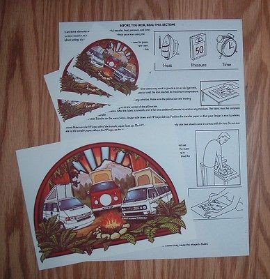 VW WESTFALIA CAMPER T SHIRT IRON ON TRANSFERS W / INSTRUCTIONS