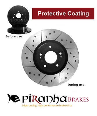 Volkswagen Polo 1.4 Gti 08/10  Rear Brake Discs Piranha Black Dimpled 