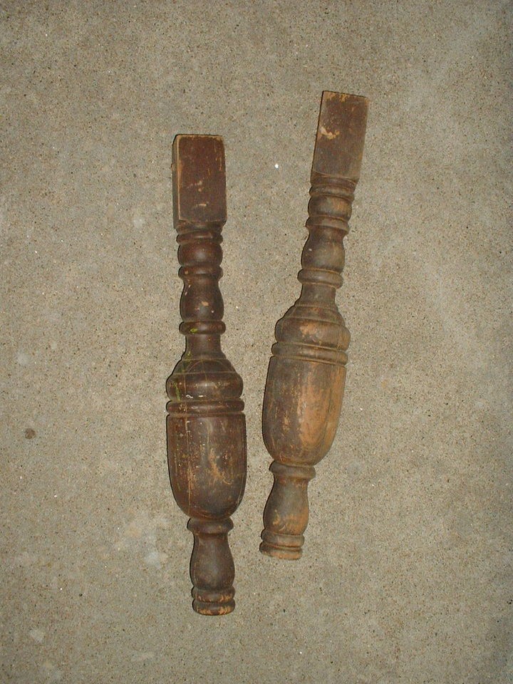 Set of 2 Vintage Antique Salvaged Dining Table Legs Ornate Design