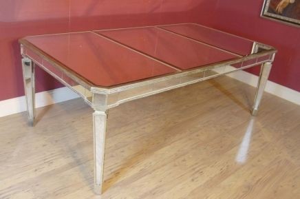 Art Deco Mirrored Pedestal Desk Writing Table Furniture