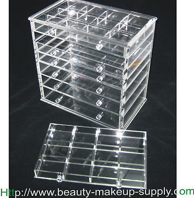 ACRYLIC 7 DRAWER TABLE TOP JEWELRY ORGANIZER COSMETIC STORAGE DRAWERS 