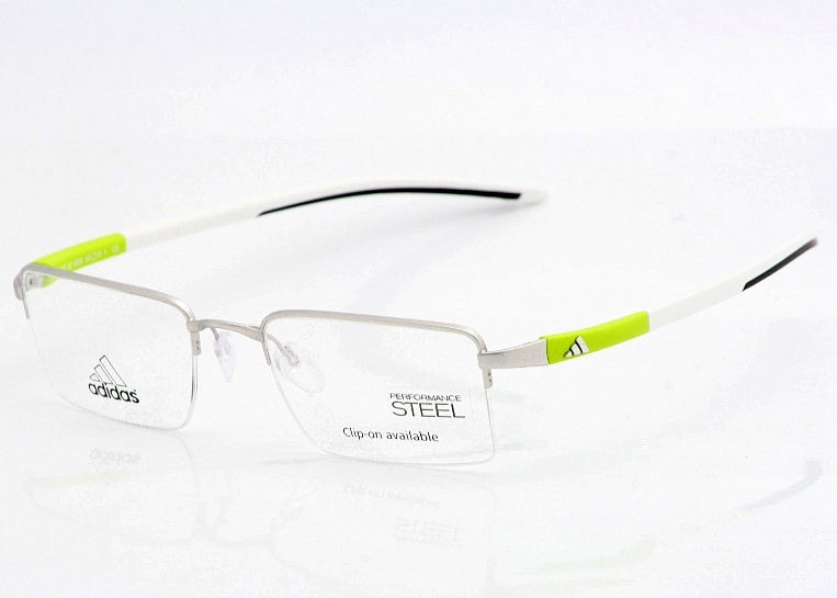 Adidas Eyeglasses a627 Ambition Rhodium Lime 6058 Optical Sport Frame 