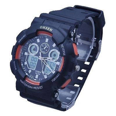   analog digital NEW day date Waterproof Alarm Sport Watch W020C