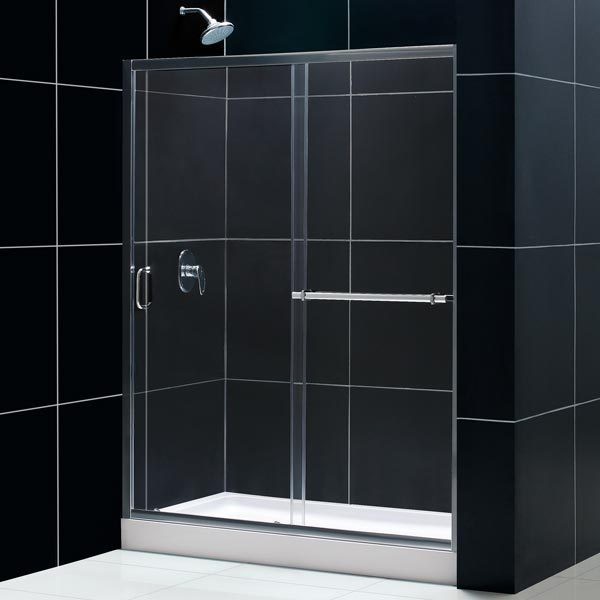 DreamLine DL 6093R 01CL Adjustable 56 60 Shower Door & Base Right 