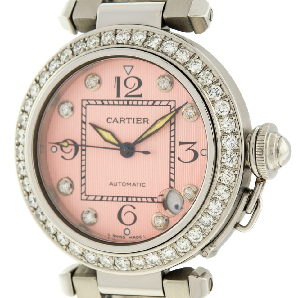 Cartier Pasha C 2324 Diamond Stainless Steel Automatic Midsize Unisex 