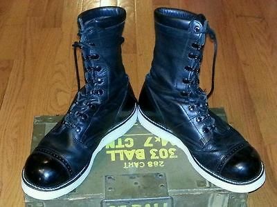 Vintage black Paratrooper Corcoran white Vibram soles working boots