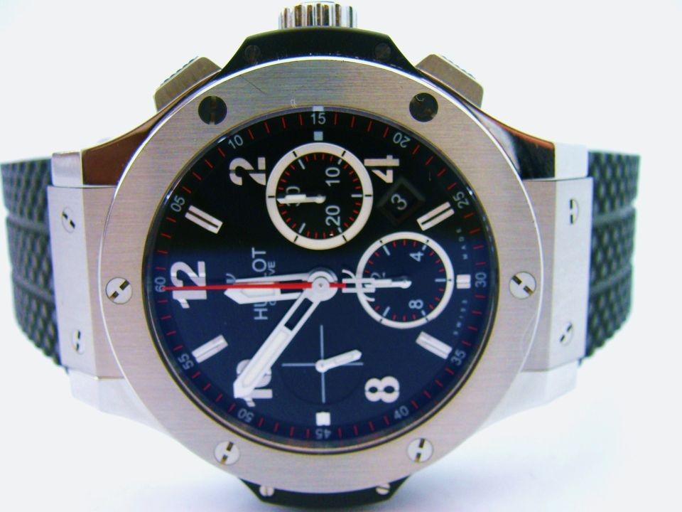 HUBLOT GENEVE BIG BANG TITANIUM STAINLESS STEEL CERAMIC CHRONO AUTO 