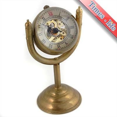 Gold Desk Pocket Watch Sphere Glass Thin Furnishing