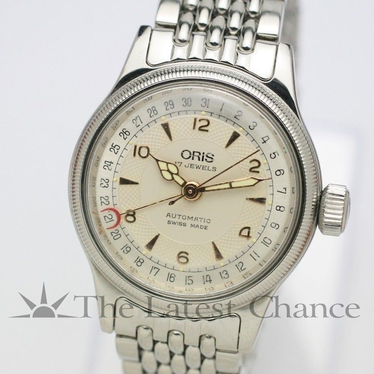 Mens Oris Pointer Date Automatic Stainless Steel Wristwatch Great 