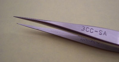 Made In Switzerland Hairspring Tweezer Style 3CC 3.75 Inches Stainless 