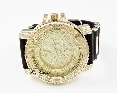   MASTER ICE KING ICE TECHNO YELLOW GOLD CUT HIP HOP ICED OUT ICY WATCH