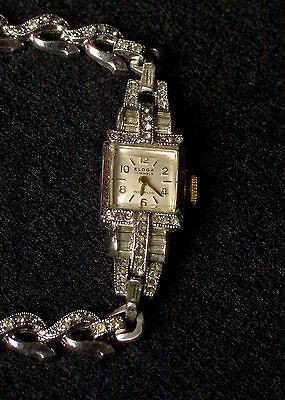   Incabloc 17 Jewels Ladies Watch Sterling Kreisler Band 7 Stunning