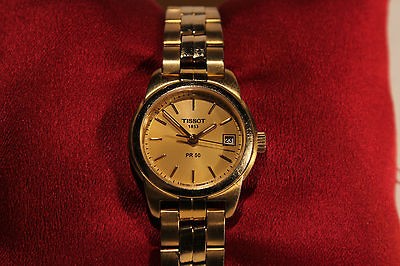 BEAUTIFUL SWISS LADIES GOLDEN COLOR QUARTZ WATCH TISSOT PR50