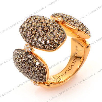 de Grisogono 18K Rose Gold Black and White Diamond Oval Ring