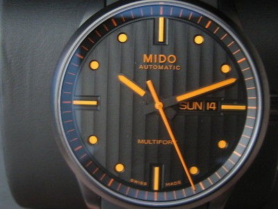 MIDO MULTIFORT MENS WATCH AUTOMATIC 25 JEWELS SAPPHIRE IP BLACK ROU 