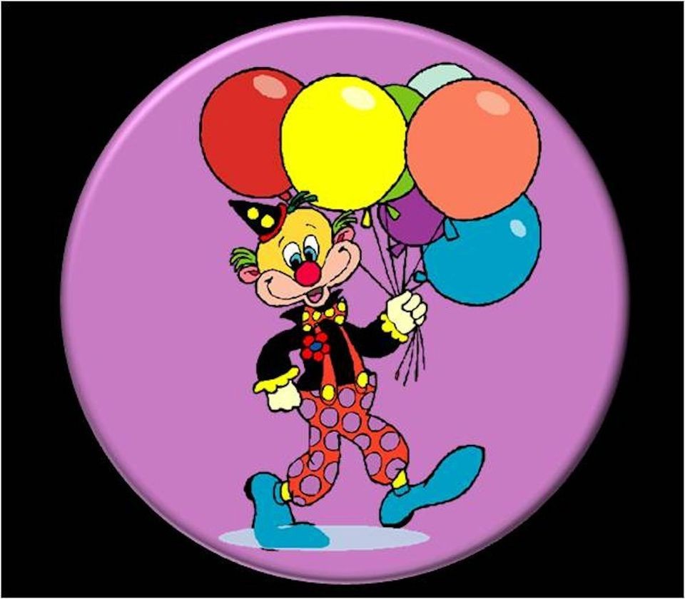 Blue Shooes and Balloons Clown Pocket Mirror Stocking Stuffer