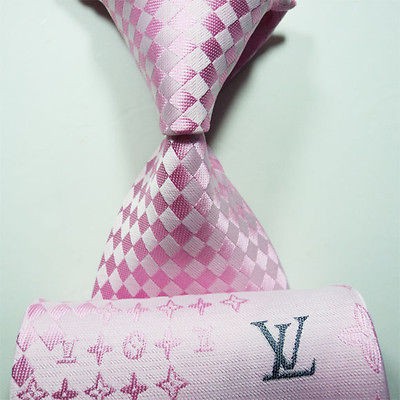 Pink New Jacquard Woven Silk Mens Tie Necktie