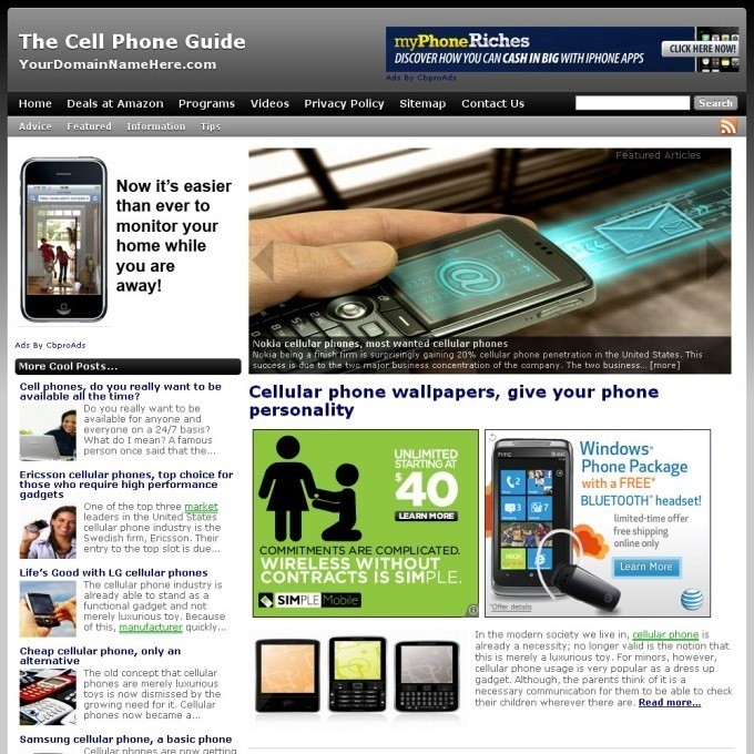 Cell Phone Guide Website Business For Sale