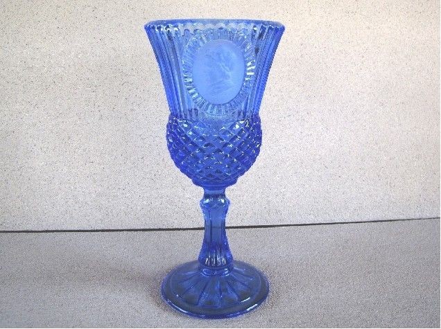 Avon Cobalt blue Fostoria Wine Glass Martha Washington