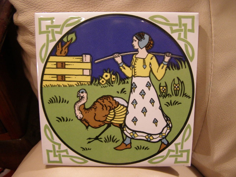 VINTAGE W JNEATBY ROYAL DOULTON HARRODS TURKEY WALL TILE TEA POT 