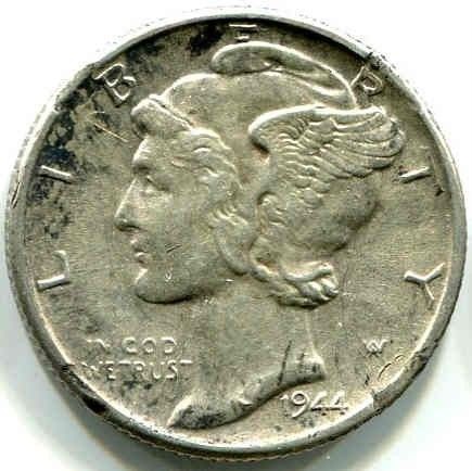 1944 D ★★★ AU MERCURY/WINGED LIBERTY SILVER DIME ★★★ 90% 