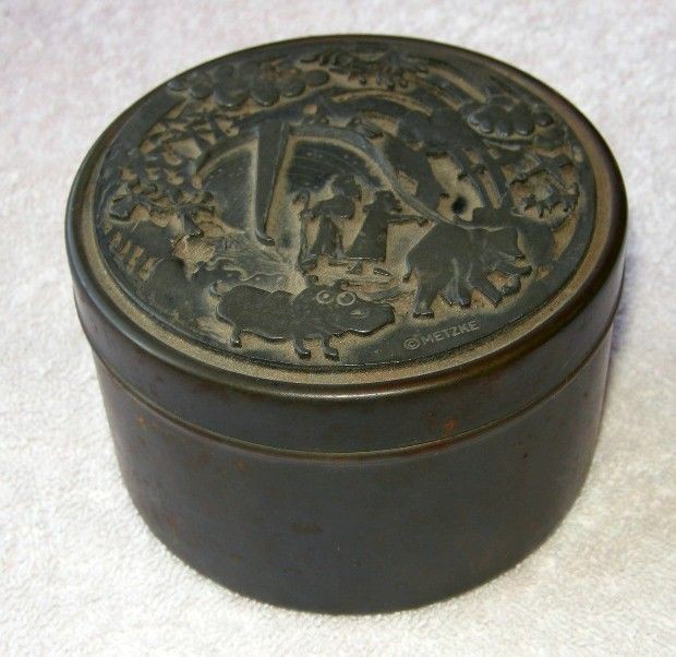 Beautiful Metzke Pewter Noahs Ark Collectible Tin/Trinket Box