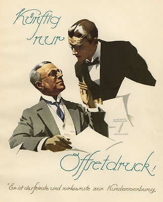 Offset Printer Ad Ludwig Hohlwein Color Litho 1926