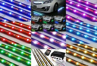 Color 126 RGB LED Light Strip Under Car Underbody Glow Flash Strobe 